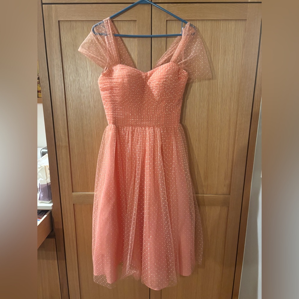 Unique Vintage Pink Polka Dot Dress - Picture 6 of 7